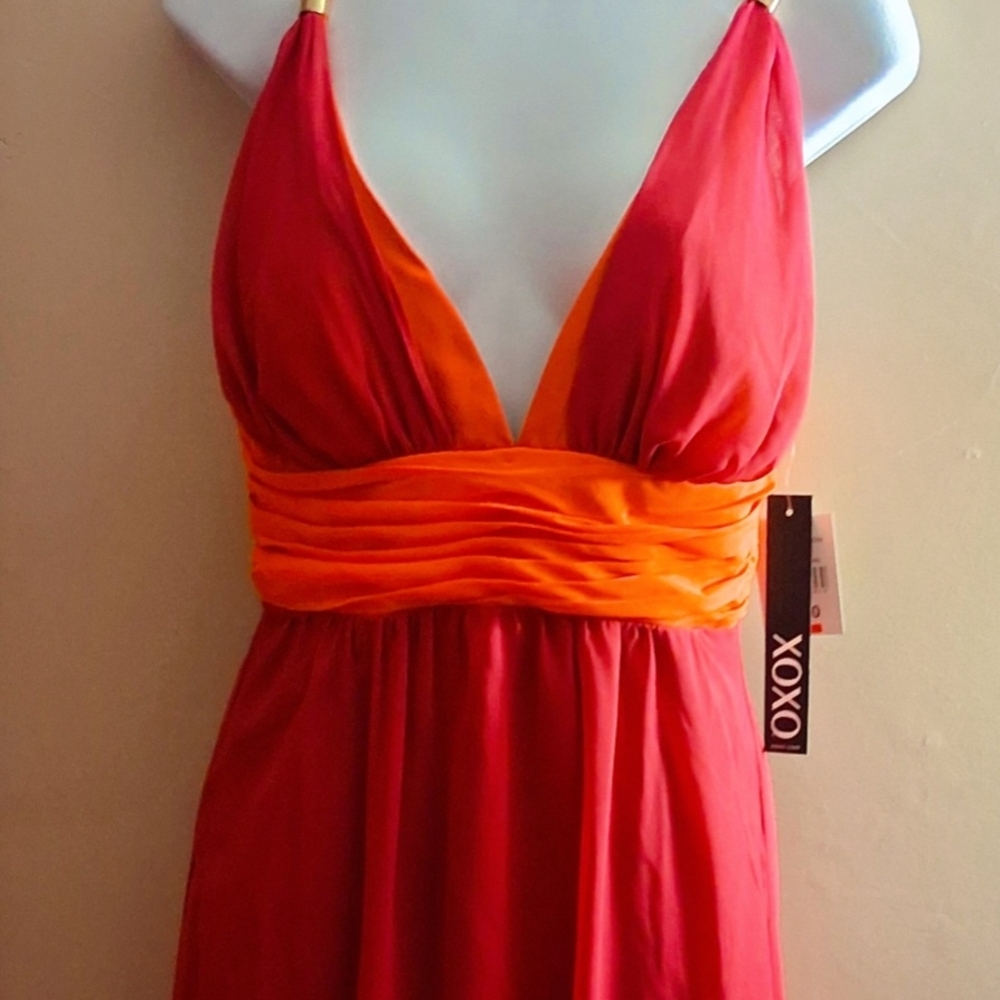 XOXO Fushcia and Orange Maxi Dress